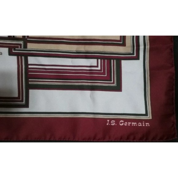Vintage 1970s J.S. Germain Geometrical Print Scarf 30.5" x 30" - Picture 3 of 6